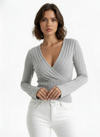Amelia™ I Luxe Wrap Sweater - Grey