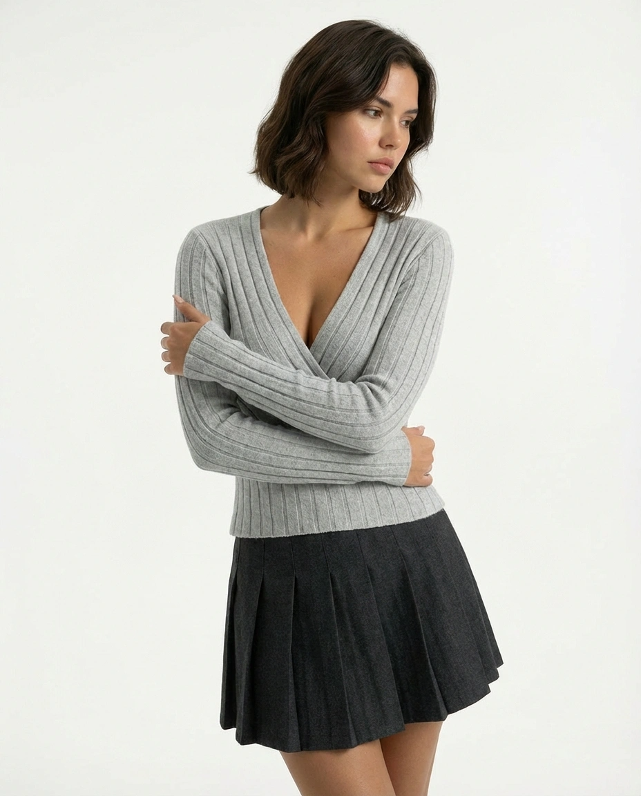 Amelia™ I Luxe Wrap Sweater - Grey