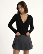 Amelia™ I Luxe Wrap Sweater - Black